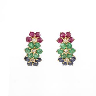 Mixed Gemstone & Diamond Earring