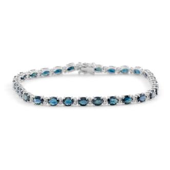 10.49ct Blue Sapphire & Diamond Bracelet