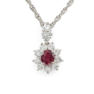 0.40ct Ruby and Diamond Pendant