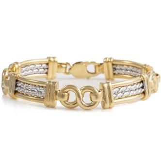 18ct Yellow & White Gold Bracelet 88.1g