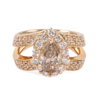 1.87ct Fancy Brown & White Diamond Ring