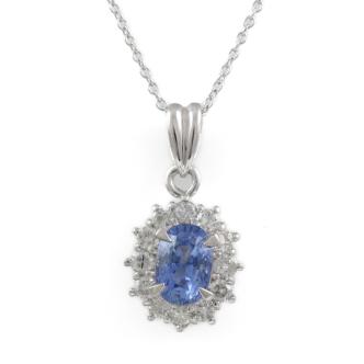 1.61ct Sapphire and Diamond Pendant