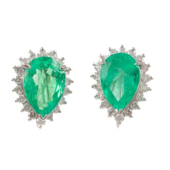 4.00ct Columbian Emerald Earrings GIA