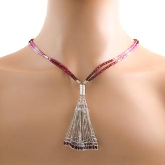 109.80ct Ruby & Sapphire Bead Necklace