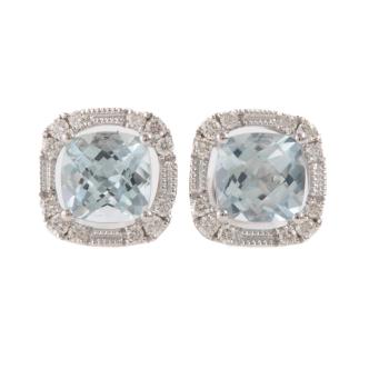 1.77ct Aquamarine and Diamond Earrings