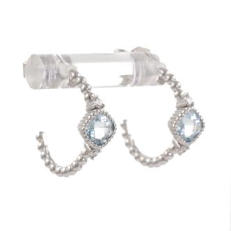0.54ct Aquamarine and Diamond Earrings