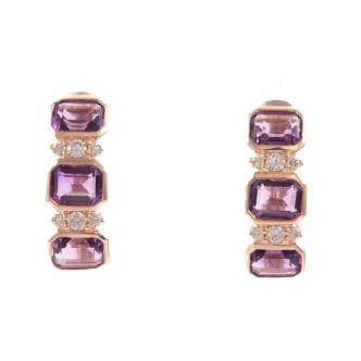 1.15ct Amethyst and Diamond Earrings