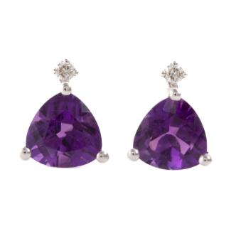 0.98ct Amethyst and Diamond Earrings