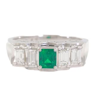 0.41ct Emerald and Diamond Ring